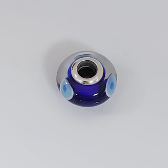 Pandora Evil Eye Protection Dark Blue Turquoise Murano Glass Charm Bead with box - Picture 3 of 4